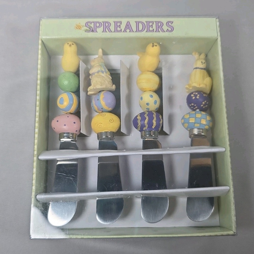 Vintage‎ Boston Warehouse Butter Cheese Spreaders Rare Easter Debbie Mumm